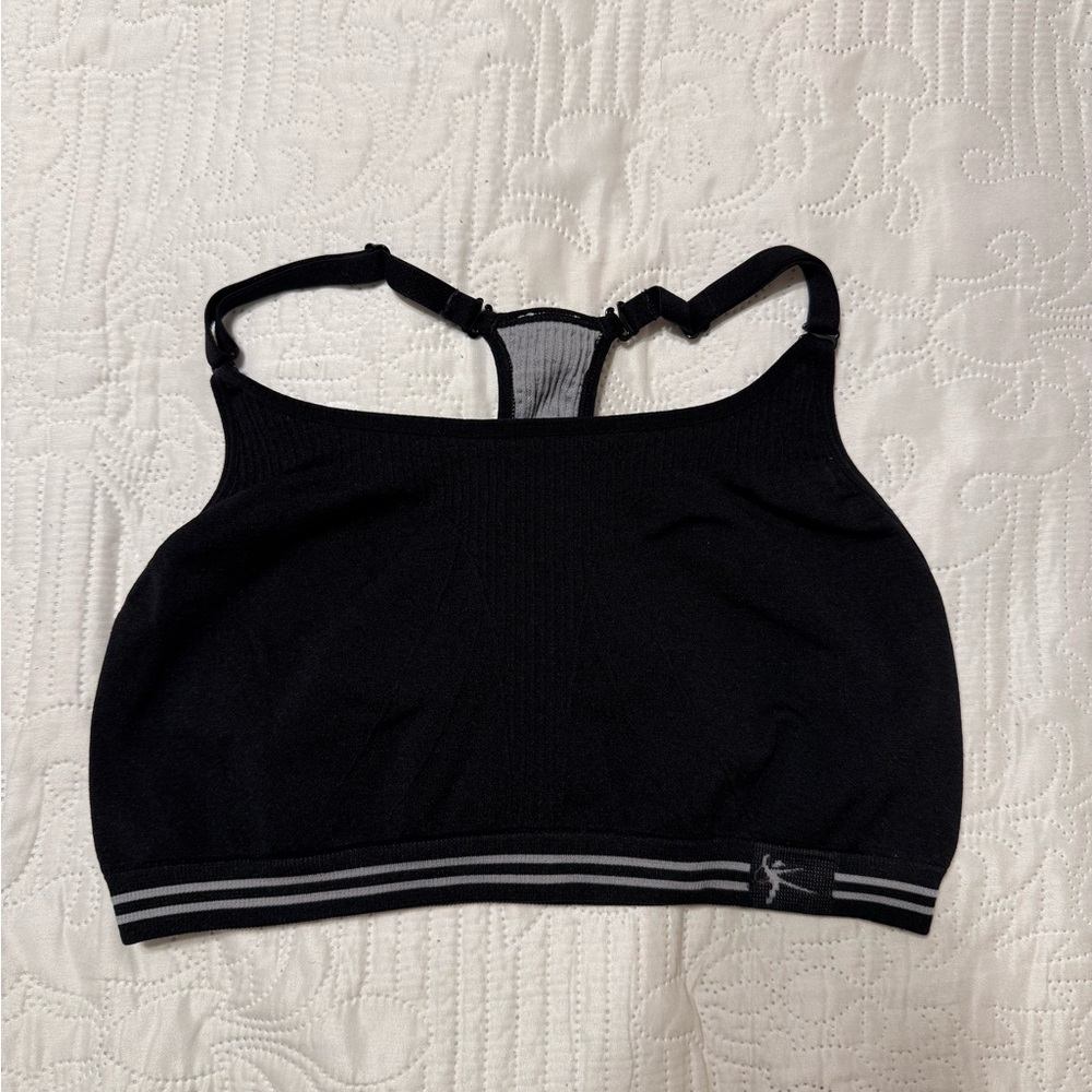 🔥HOT DEAL🔥Black & Gray Reversible Women's Sports Bra